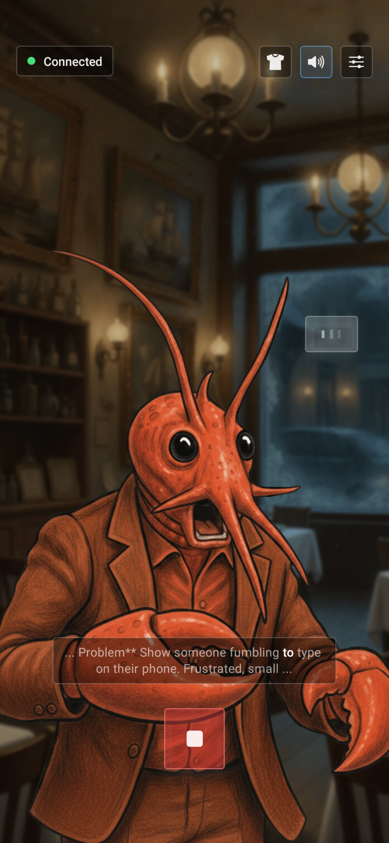 Claw To Talk mobile conversation screen