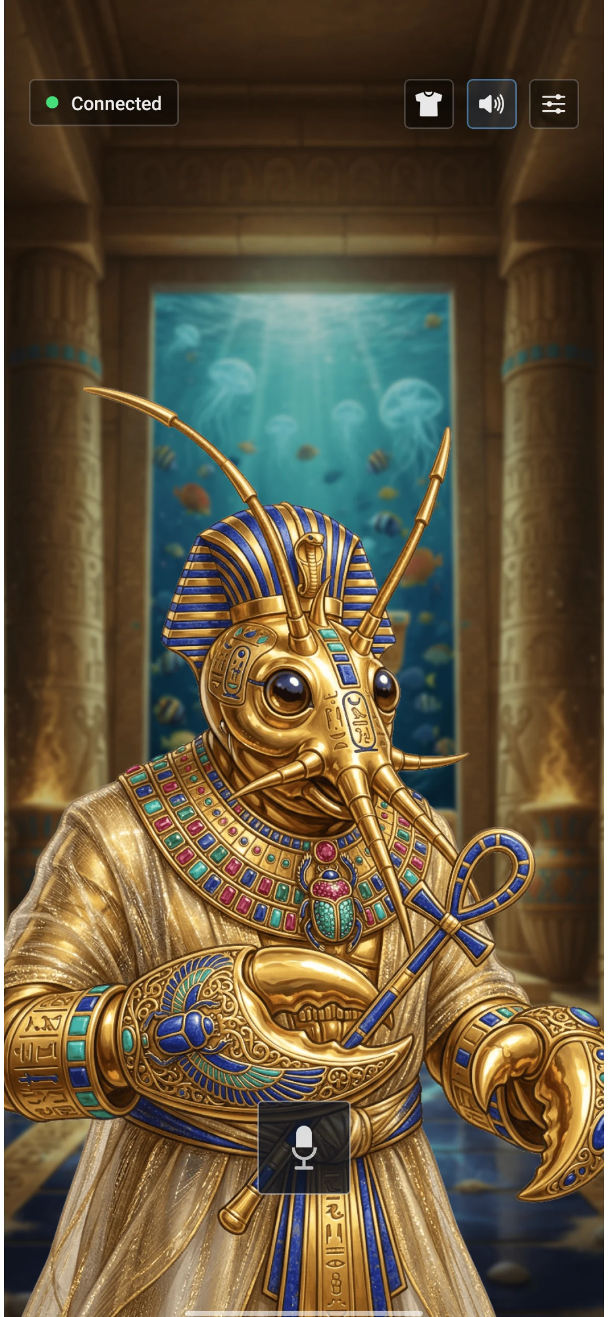 Claw To Talk voice interface screen